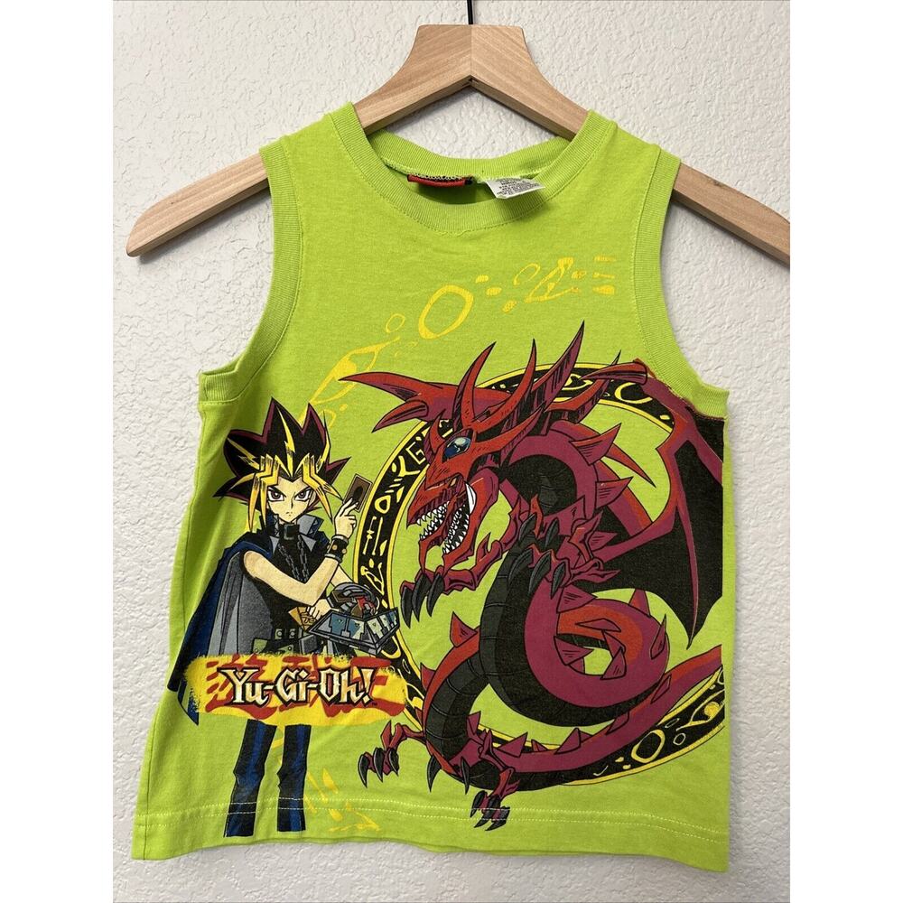Vintage 1996 Yu-gi-oh! Gragon - Lime Green Tank Top - Youth Size 6